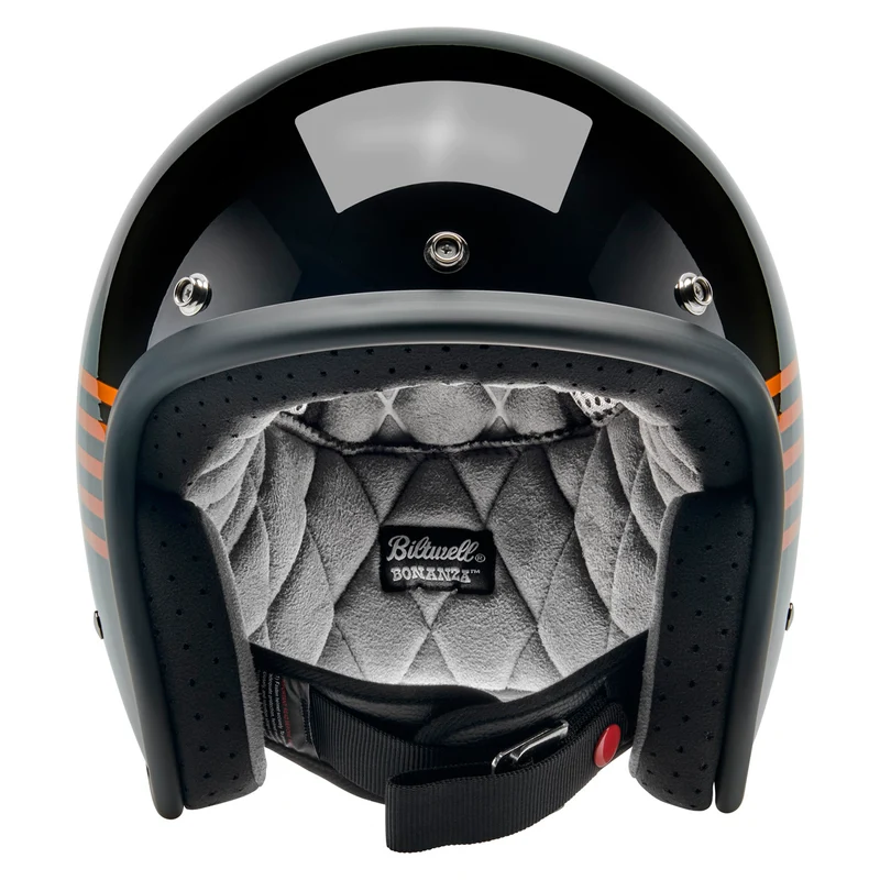Biltwell Helmet - Bonanza - Lightspeed - Black Orange Yellow