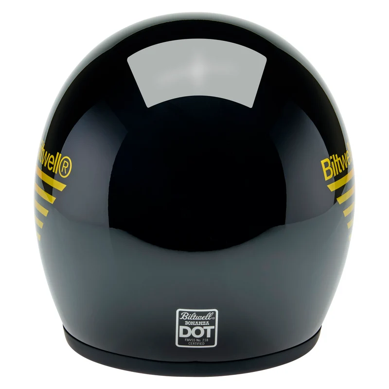 Biltwell Helmet - Bonanza - Lightspeed - Black Orange Yellow