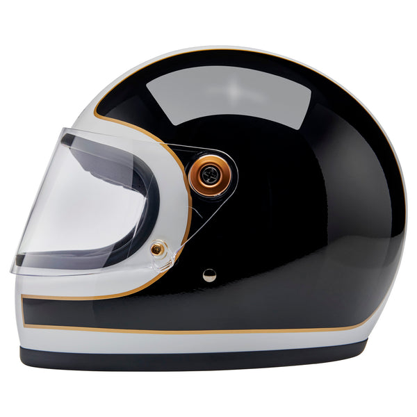 Biltwell Helmet - Gringo S - Gloss Black/White Tracker
