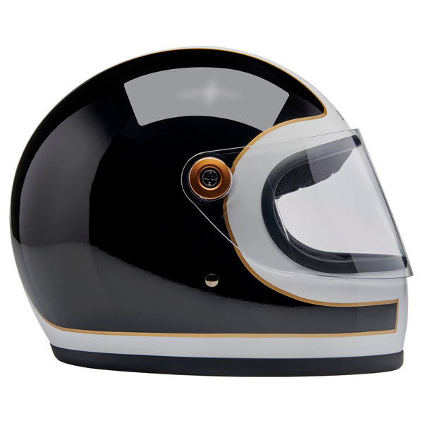 Biltwell Helmet - Gringo S - Gloss Black/White Tracker