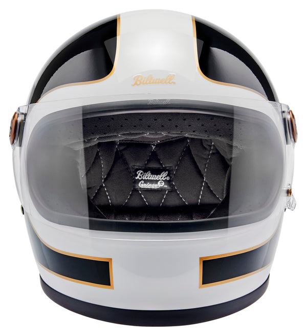Biltwell Helmet - Gringo S - Gloss Black/White Tracker