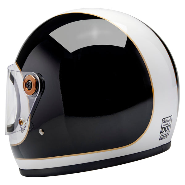 Biltwell Helmet - Gringo S - Gloss Black/White Tracker