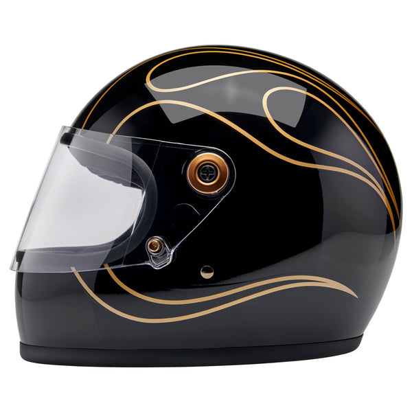 Biltwell Gringo S Helmet - Gloss Black Flames