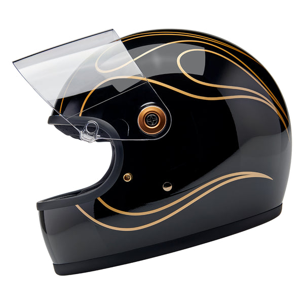 Biltwell Gringo S Helmet - Gloss Black Flames