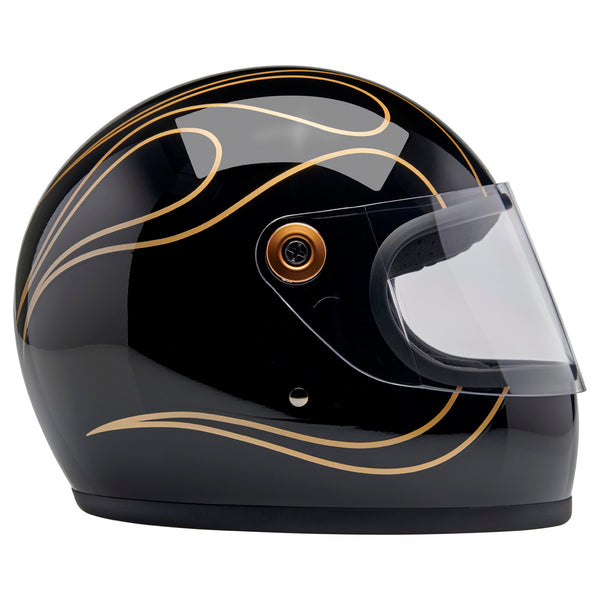 Biltwell Gringo S Helmet - Gloss Black Flames