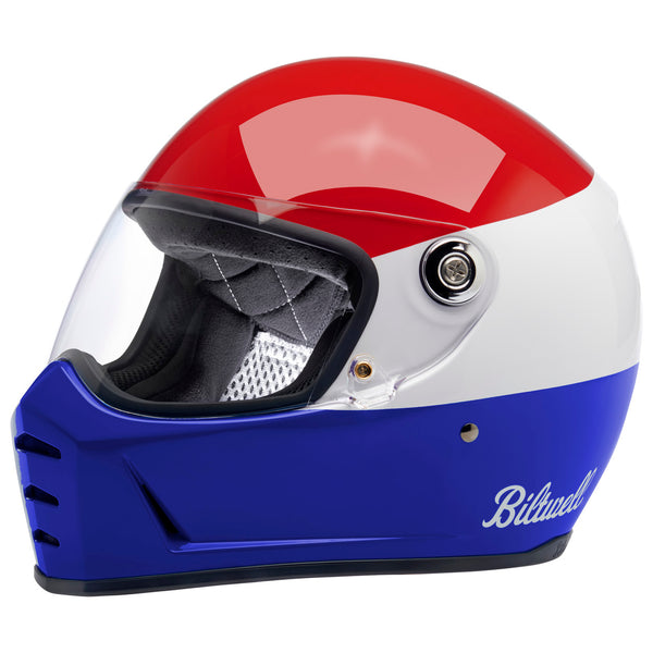 Biltwell Lane Splitter Helmet - Podium Red/White/Blue