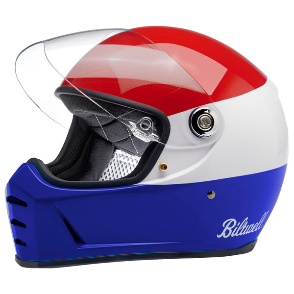 Biltwell Lane Splitter Helmet - Podium Red/White/Blue