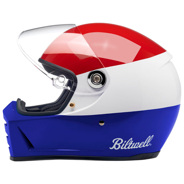 Biltwell Lane Splitter Helmet - Podium Red/White/Blue