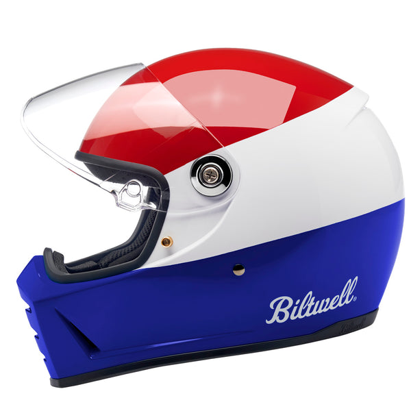 Biltwell Lane Splitter Helmet - Podium Red/White/Blue