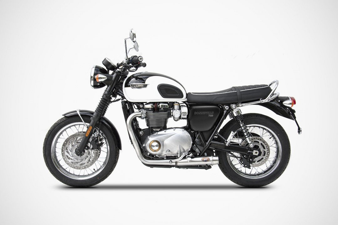 Zard Exhaust - Full System - Triumph Bonneville T120 (2021+) (Racing) - Stainless Steel