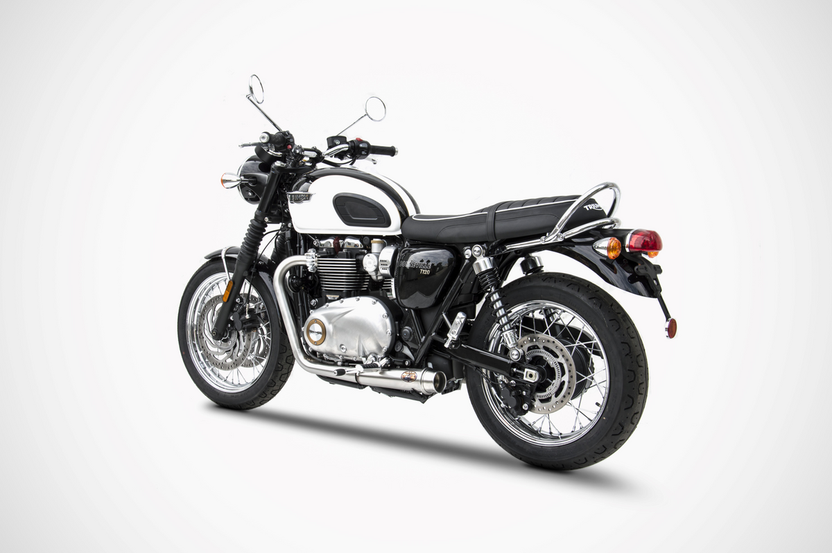 Zard Exhaust - Full System - Triumph Bonneville T120 (2021+) (Racing) - Stainless Steel