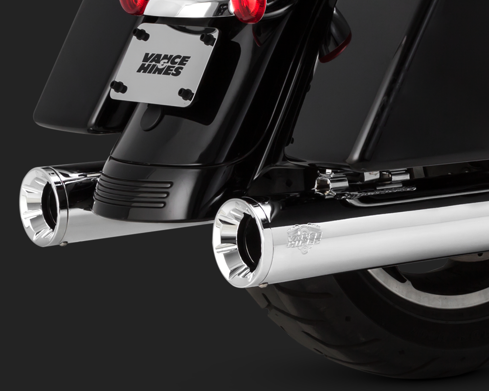 Vance & Hines 4" Eliminator Slip-On Mufflers For Harley Touring 2017-2025 - Chrome