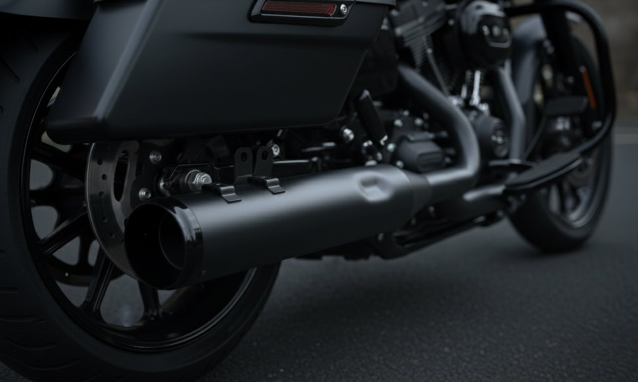 Khrome Werks Exhaust - Slip-Ons - HP-Plus 4.5" - HD Touring (2017-2025) - Black Race Tip