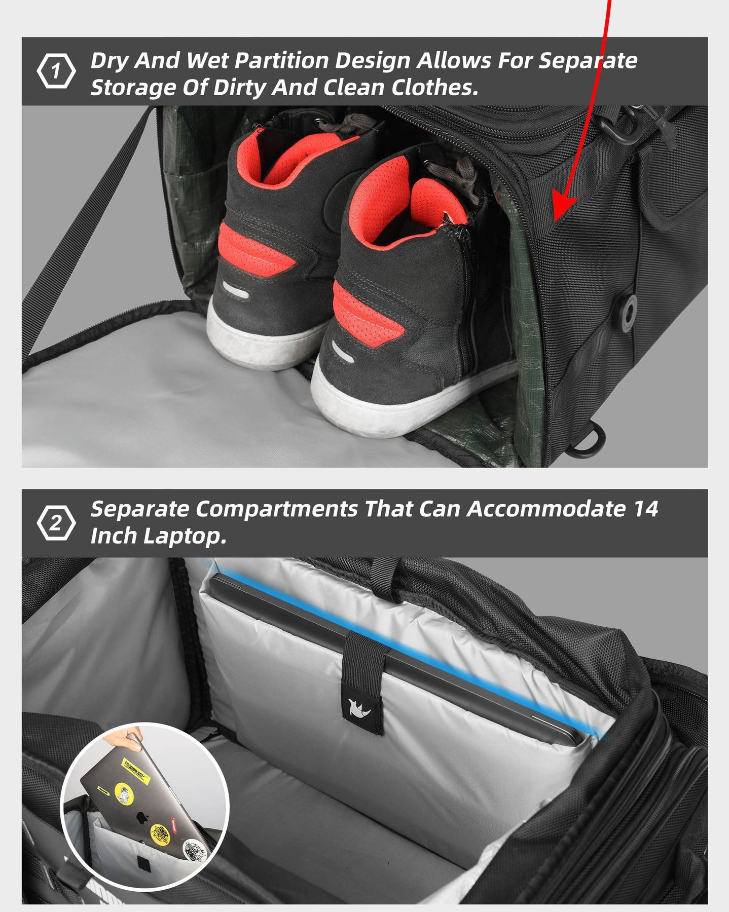 Rhinowalk - Waterproof Touring Seat Bag / Tail Bag - 50L ~ 70L (MJX2003BK)