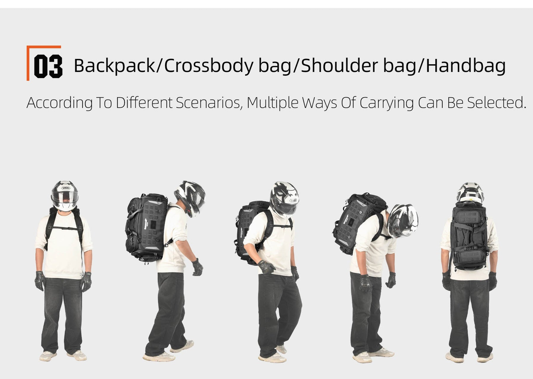 Rhinowalk - Waterproof Touring Seat Bag / Tail Bag - 50L ~ 70L (MJX2003BK)