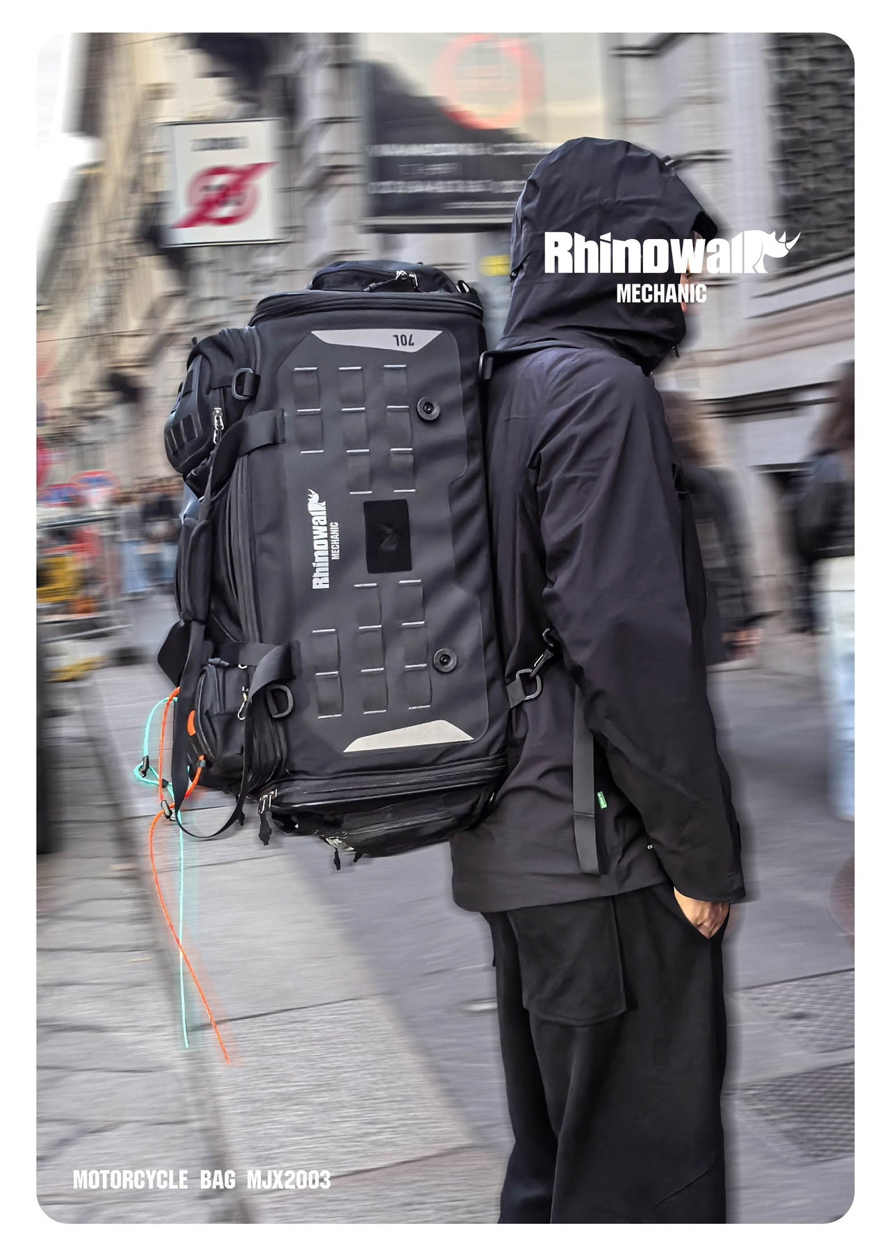 Rhinowalk - Waterproof Touring Seat Bag / Tail Bag - 50L ~ 70L (MJX2003BK)