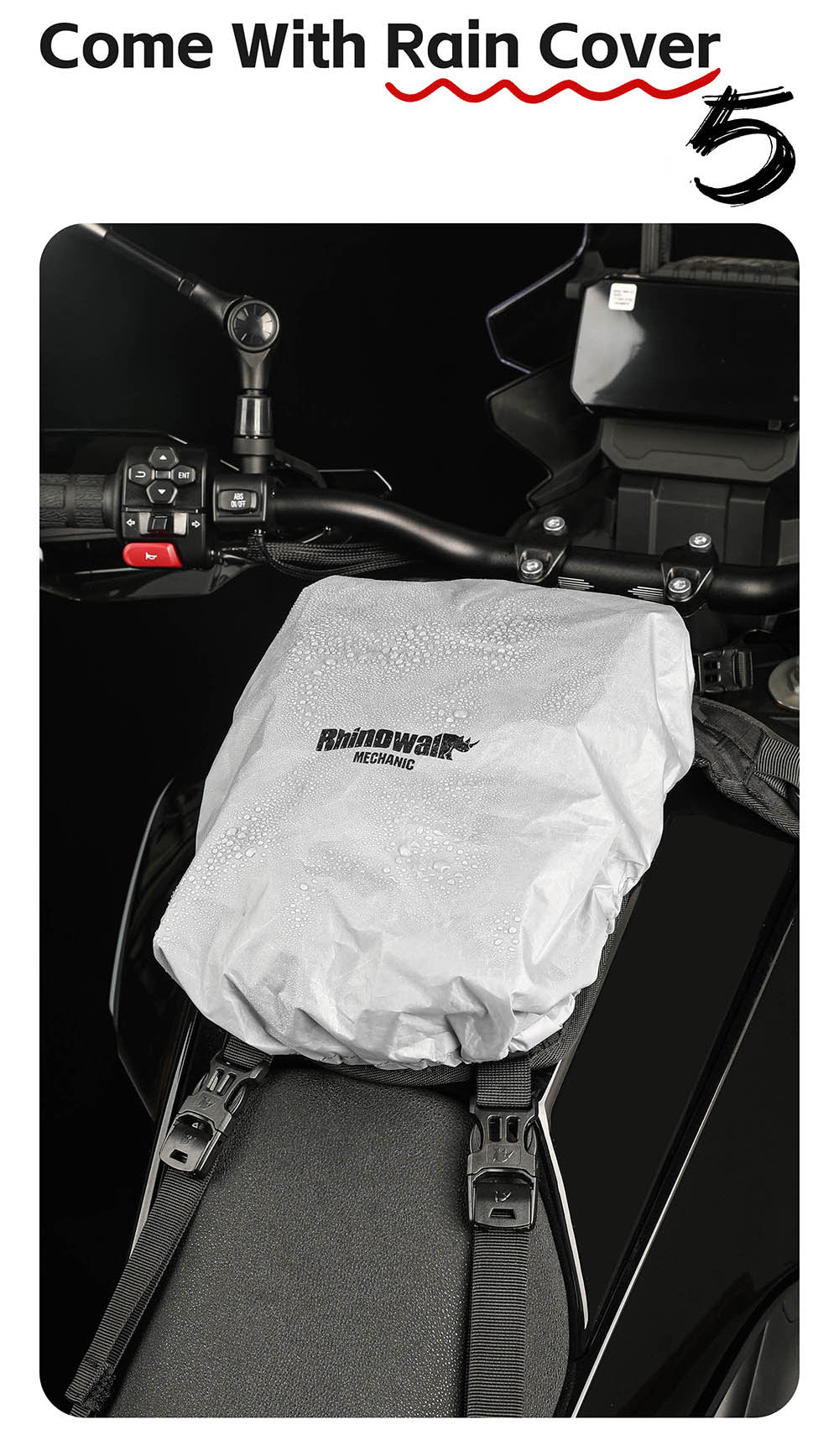 Rhinowalk - Mechanic - 2.4L Motorcycle Waterproof Tank Bag / Leg Bag - Non Magnectic (MJX2008WT)