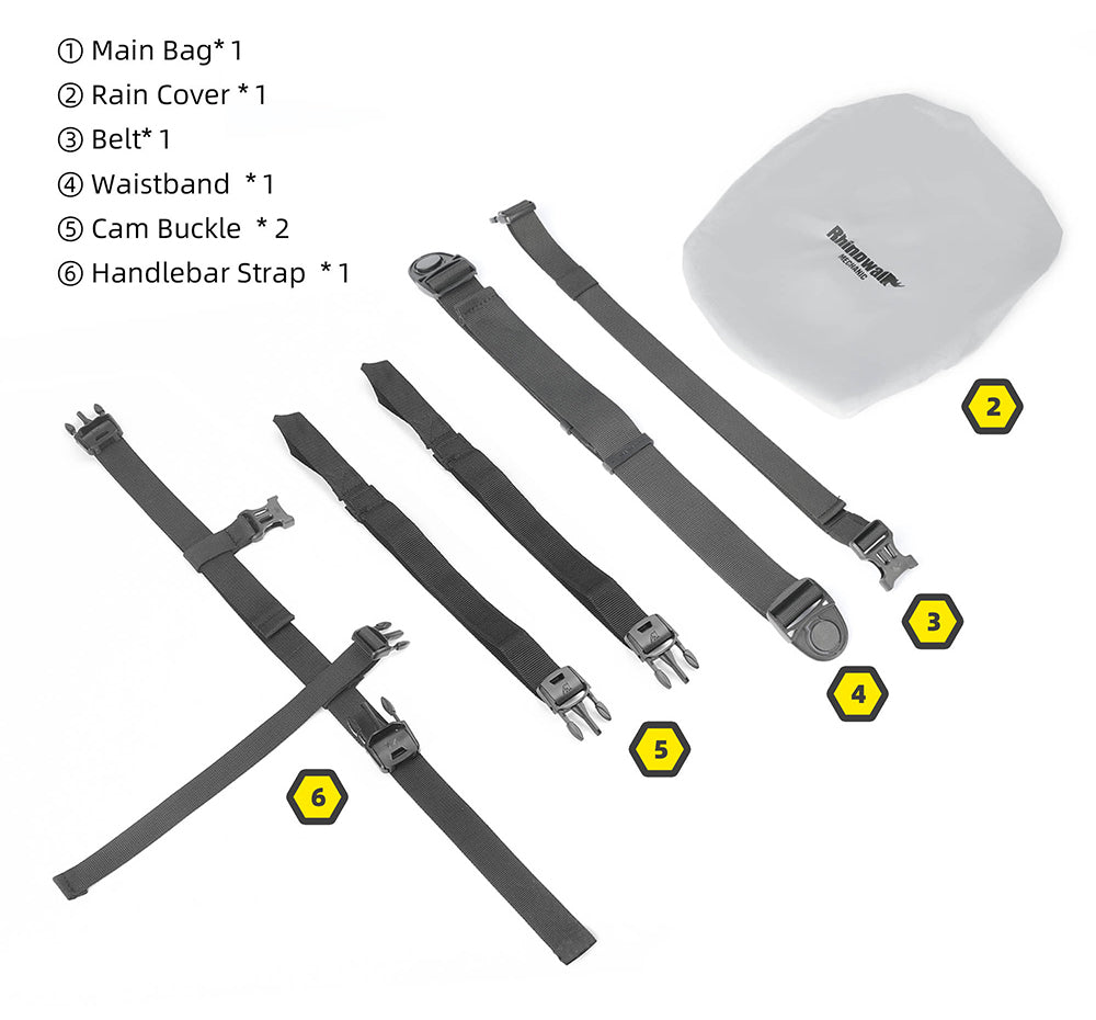 Rhinowalk - Mechanic - 2.4L Motorcycle Waterproof Tank Bag / Leg Bag - Non Magnectic (MJX2008WT)
