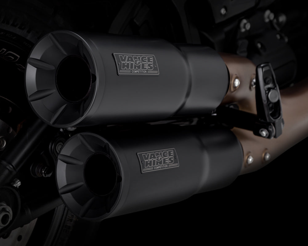 Vance & Hines Hi-Output Slip-On Mufflers For Harley Softail Fat Bob 2018-2023 - Black