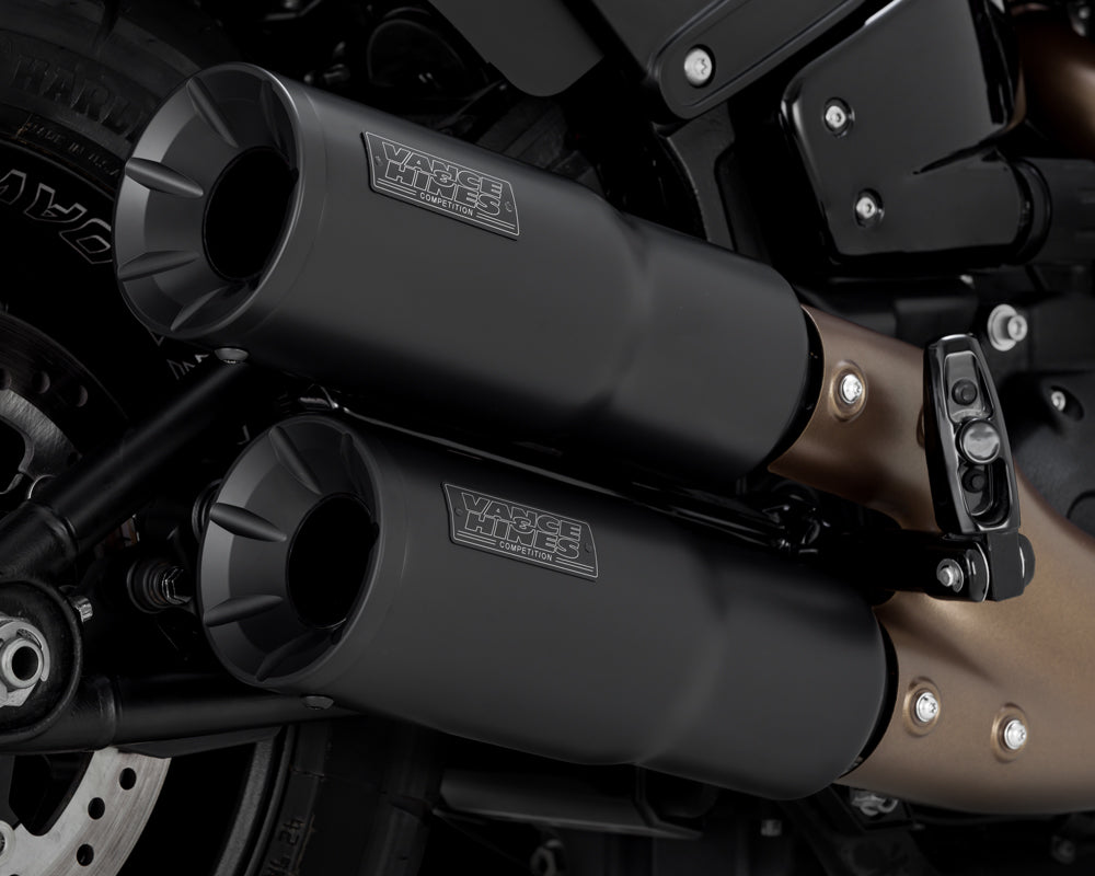 Vance & Hines Hi-Output Slip-On Mufflers For Harley Softail Fat Bob 2018-2023 - Black