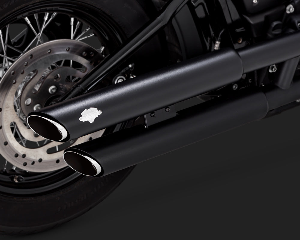 Vance & Hines Exhaust - PCX Slip-Ons - 3" Round Twin Slash - HD Softail (2018-2024) - Black