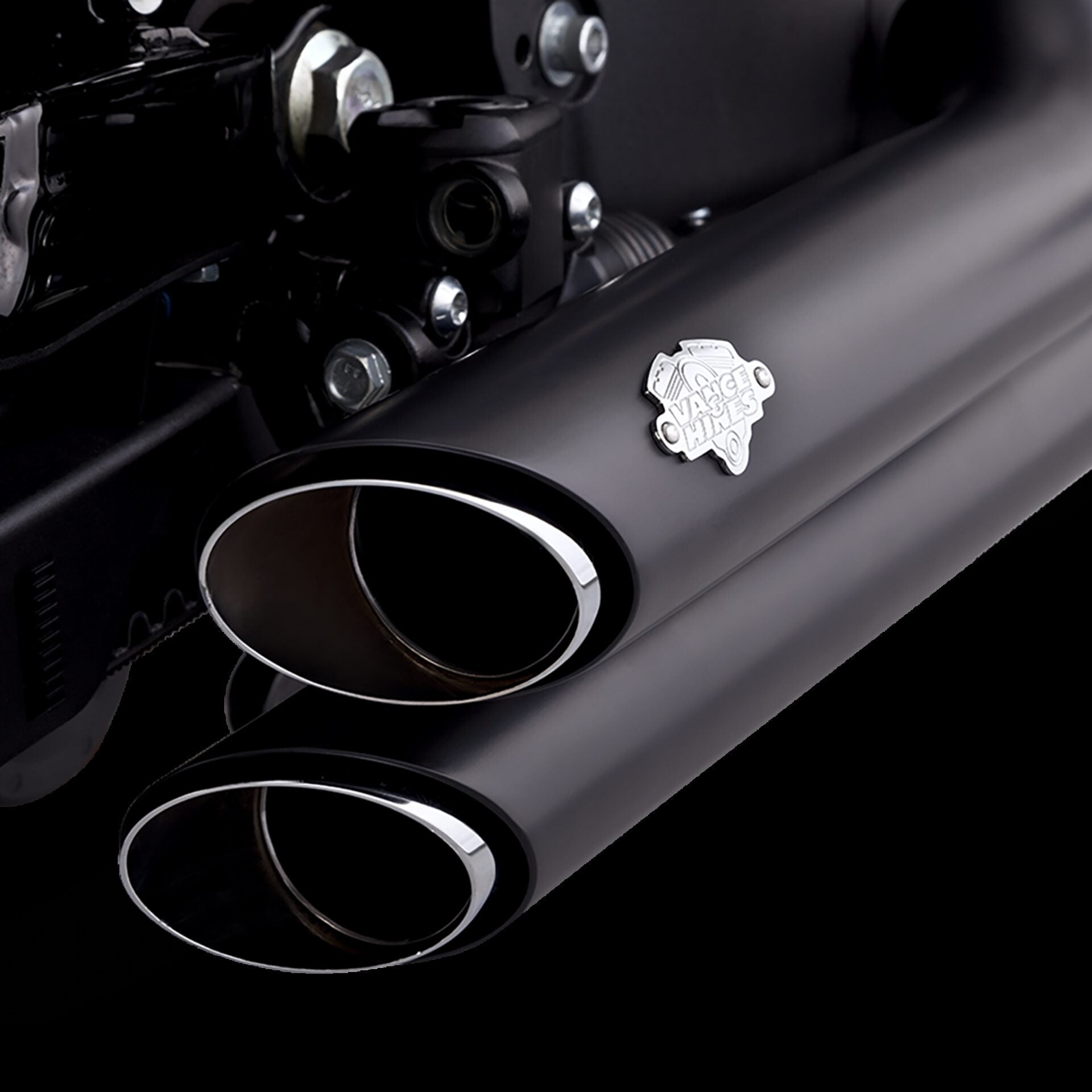 Vance & Hines PCX Shortshots Staggered Exhaust For Harley Softail Breakout / Fat Boy 2018-2024 - Black