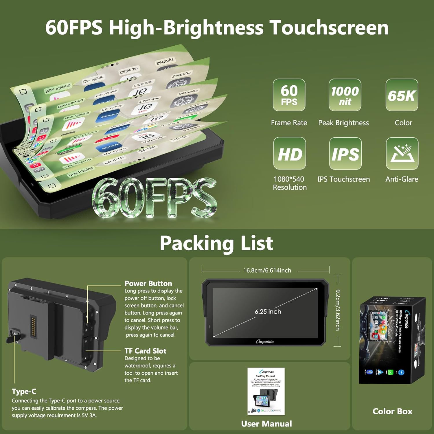 Carpuride - 6.25 inch Waterproof Carplay for BMW - W602BS PRO - Motofever