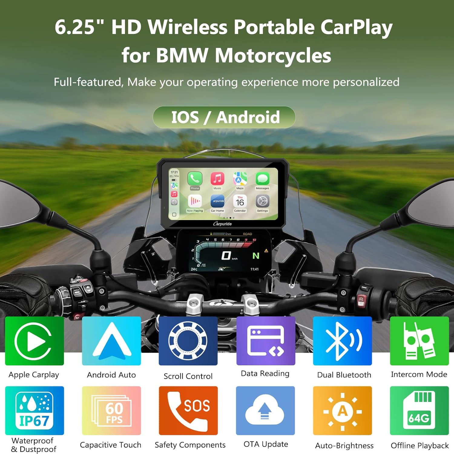 Carpuride - 6.25 inch Waterproof Carplay for BMW - W602BS PRO - Motofever