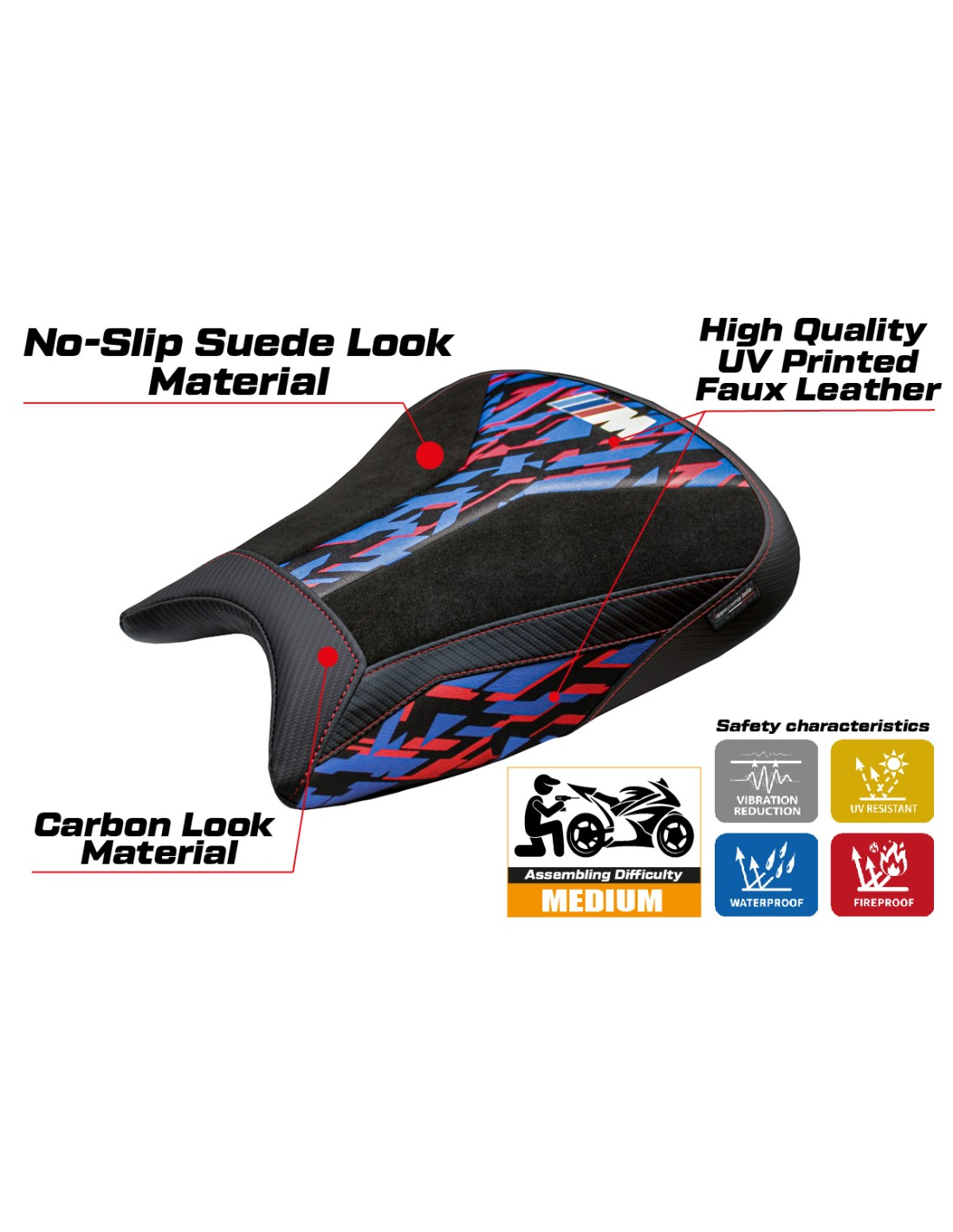 TPZ Italia - Seat Covers - BMW M1000 RR (2023-2025) - Rider - Melk Special Edition