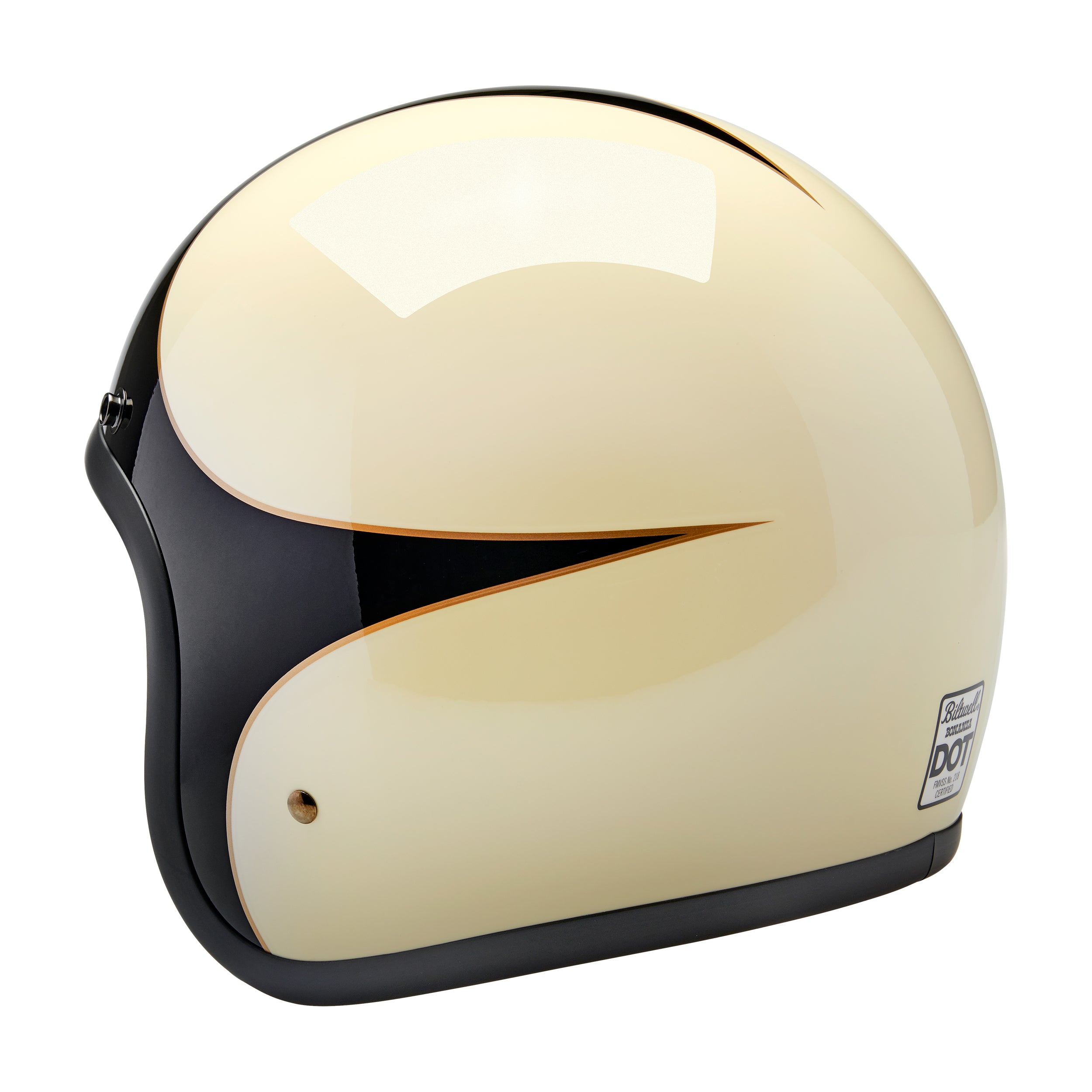 Biltwell Bonanza Helmet - Scallop - Vintage White Black