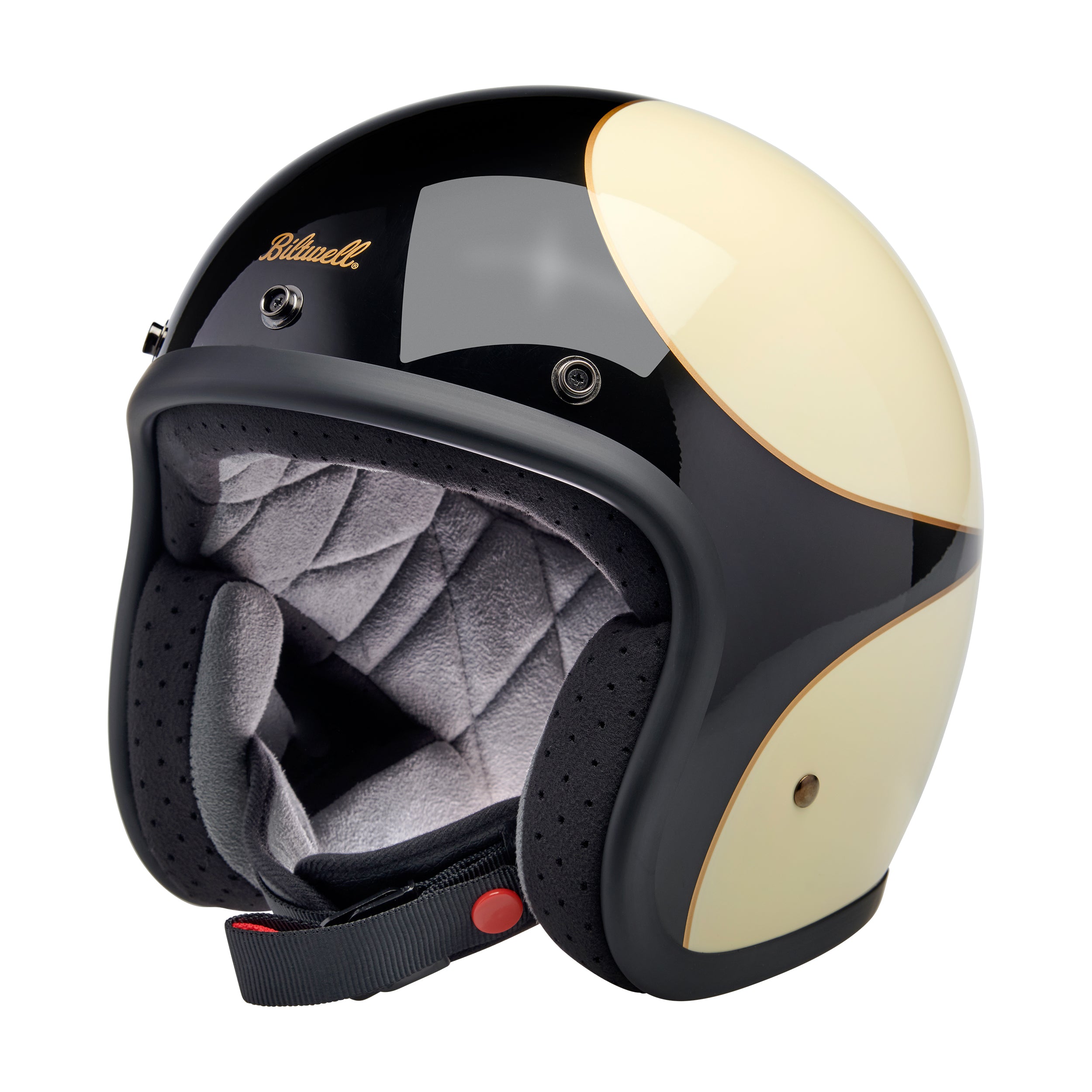 Biltwell Bonanza Helmet - Scallop - Vintage White Black
