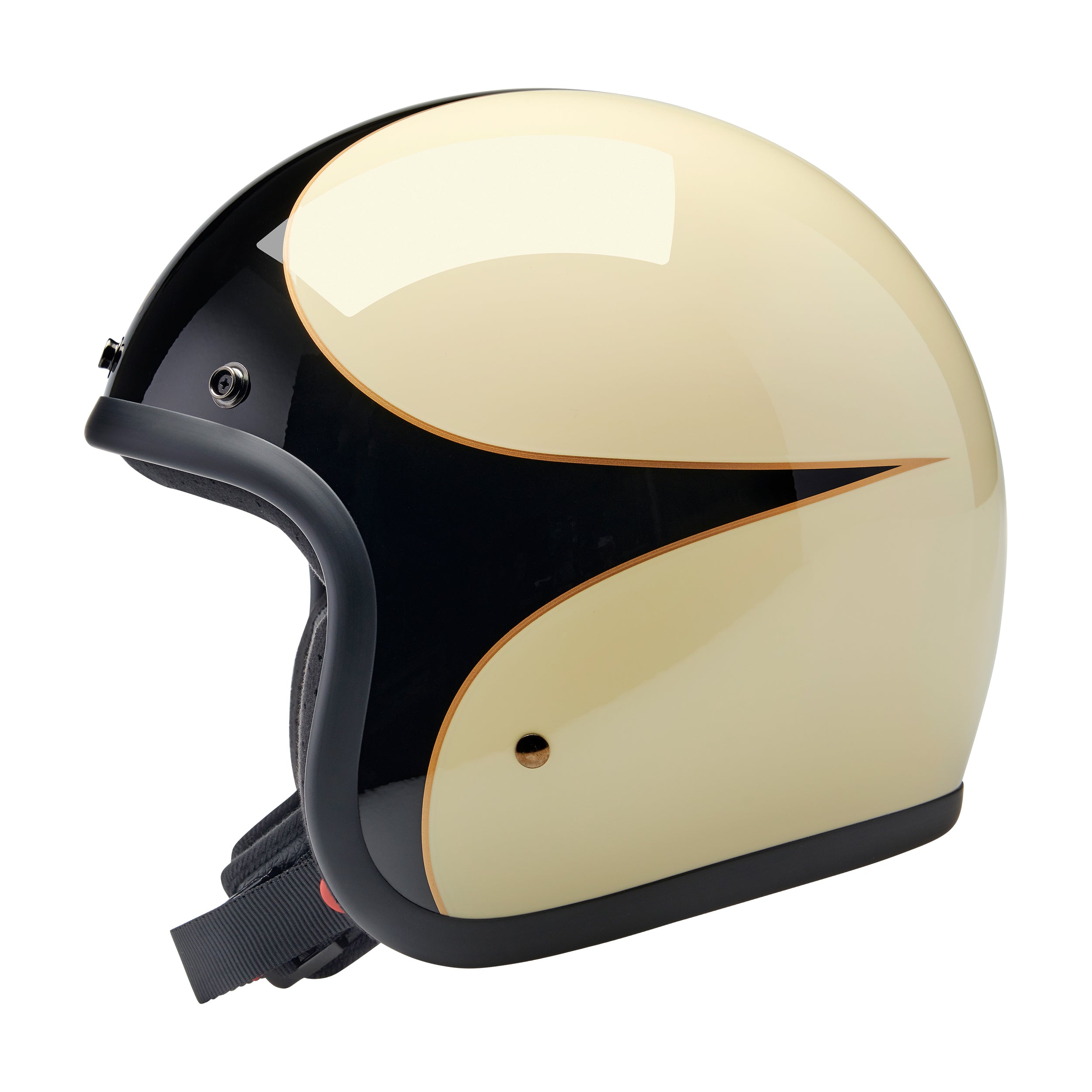 Biltwell Bonanza Helmet - Scallop - Vintage White Black
