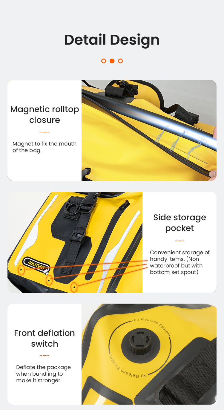 Loboo Waterproof PVC Tail Bag- Upgraded - 66L - Black (BWB66P02BK)
