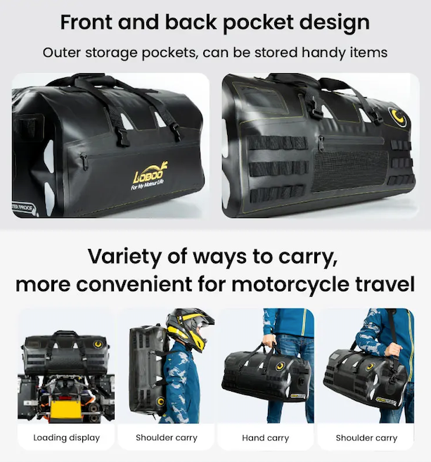 Loboo Waterproof TPU Tail Bag 56L - Desert Yellow Black (BWB56TYL)