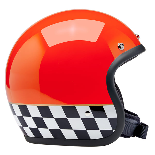 Biltwell Helmet - Bonanza - Competition Orange Checkers
