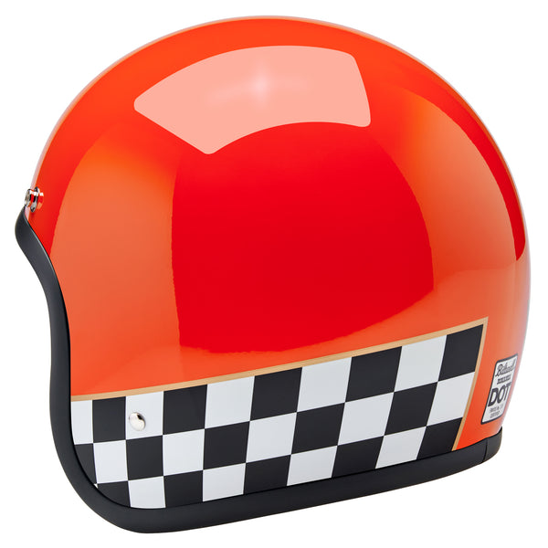 Biltwell Helmet - Bonanza - Competition Orange Checkers
