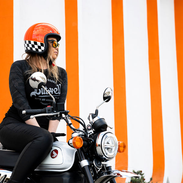 Biltwell Helmet - Bonanza - Competition Orange Checkers