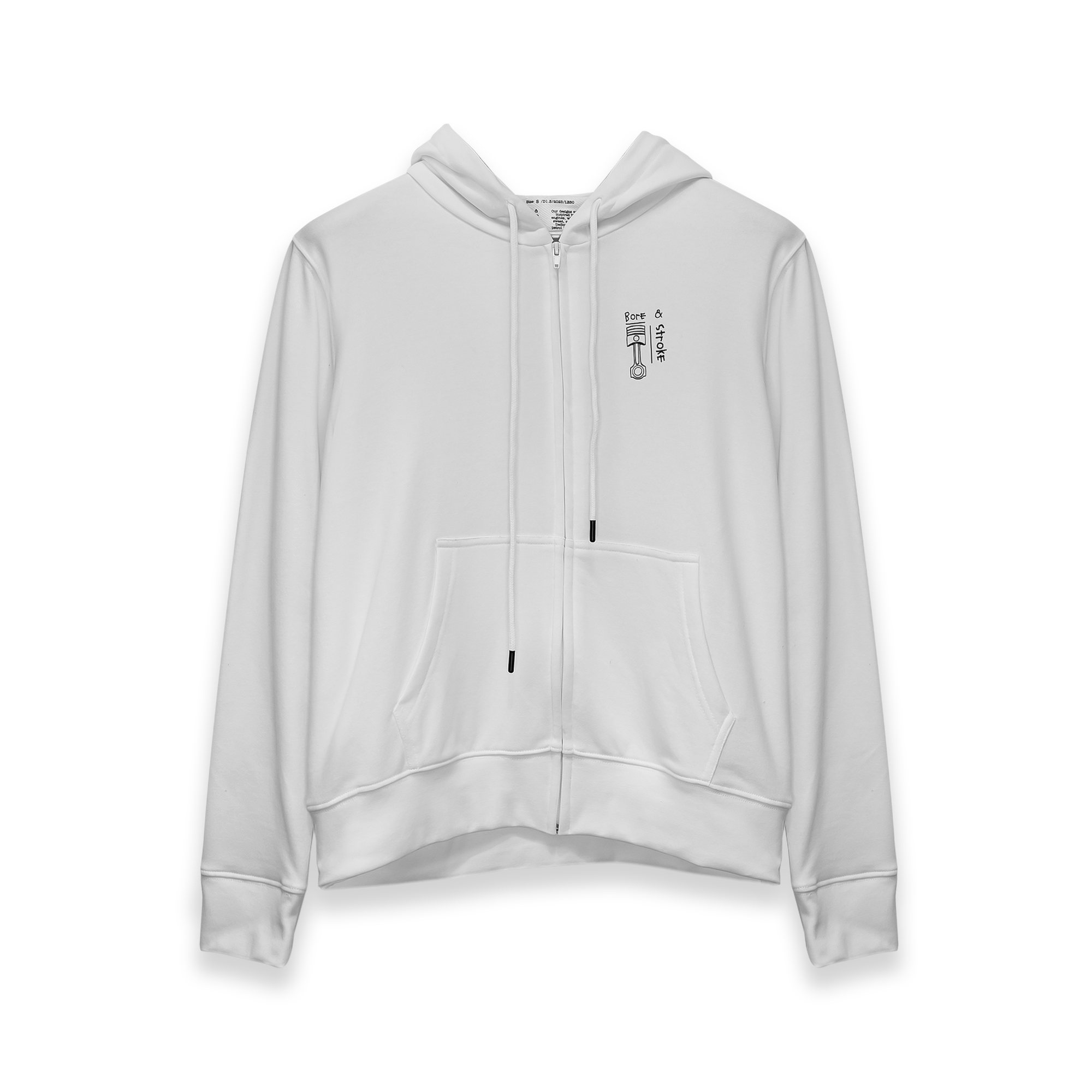 Bore & Stroke Zip-Ups- Piston Head - White