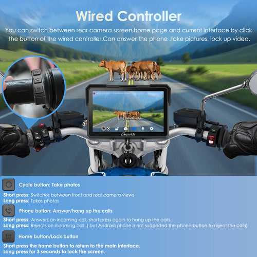 Carpuride - 7 inch Waterproof Carplay with HD Dual Camera - W702 Plus - Motofever