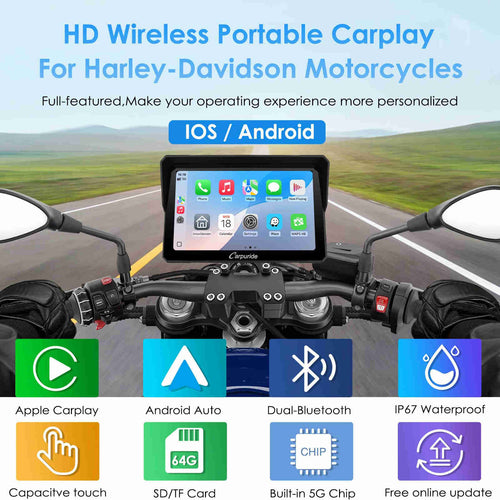 Carpuride - 7 inch Waterproof Carplay For Harley Davidson - W702H - Motofever