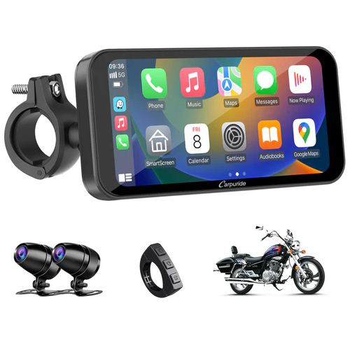 Carpuride - 6.3 inch Waterproof Carplay with HD Dual Camera - W603D