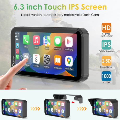 Carpuride - 6.3 inch Waterproof Carplay - W603