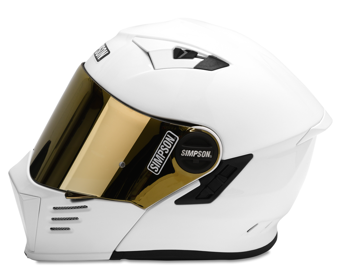 Simpson Helmet - Darksome - Gloss White - Motofever
