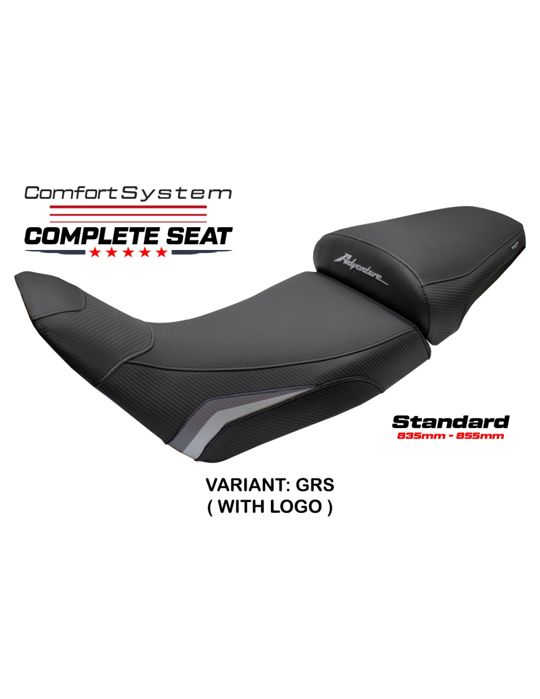 TPZ Italia - Complete Seats - Honda Africa Twin & ADV SPORT 1100 (2020-2025) - Asmara Comfort System - Standard