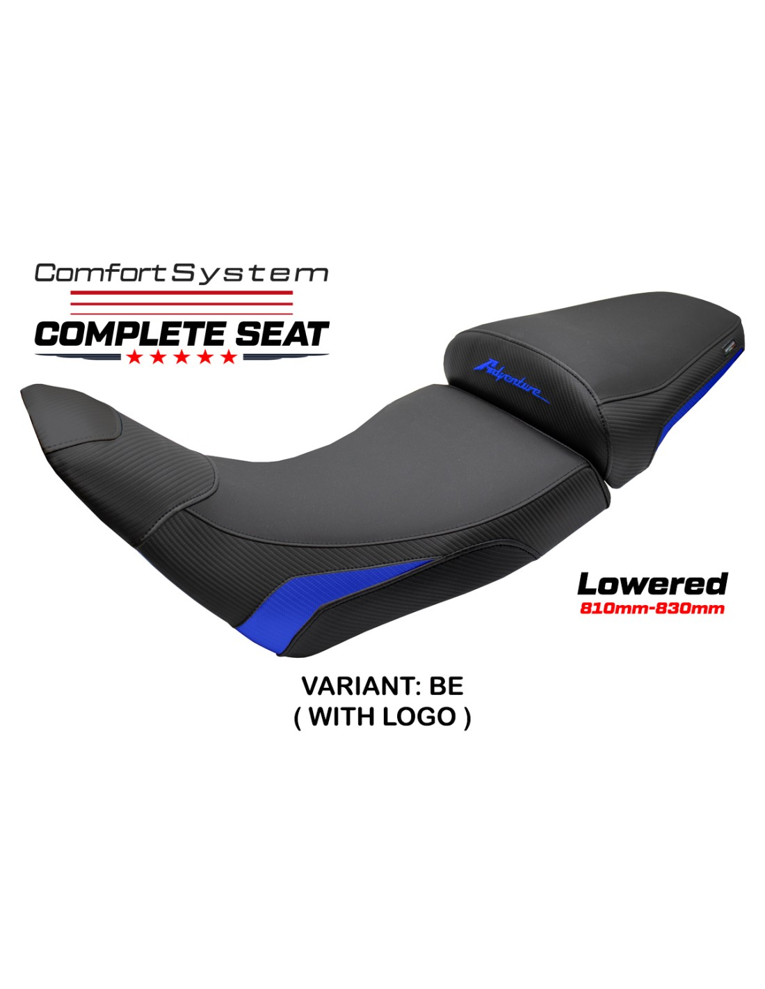 TPZ Italia - Complete Seats - Honda Africa Twin & ADV SPORT 1100 (2020-2025) - Asmara Comfort System - Lowered