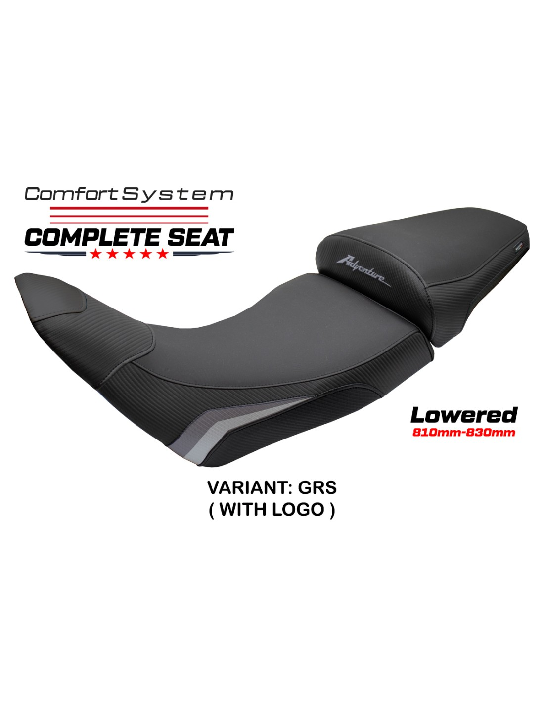 TPZ Italia - Complete Seats - Honda Africa Twin & ADV SPORT 1100 (2020-2025) - Asmara Comfort System - Lowered