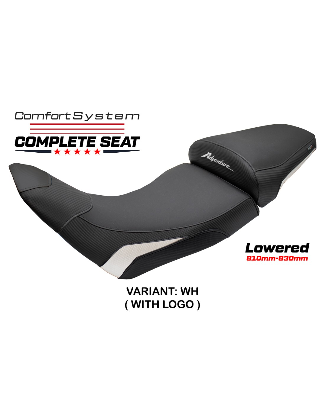 TPZ Italia - Complete Seats - Honda Africa Twin & ADV SPORT 1100 (2020-2025) - Asmara Comfort System - Lowered