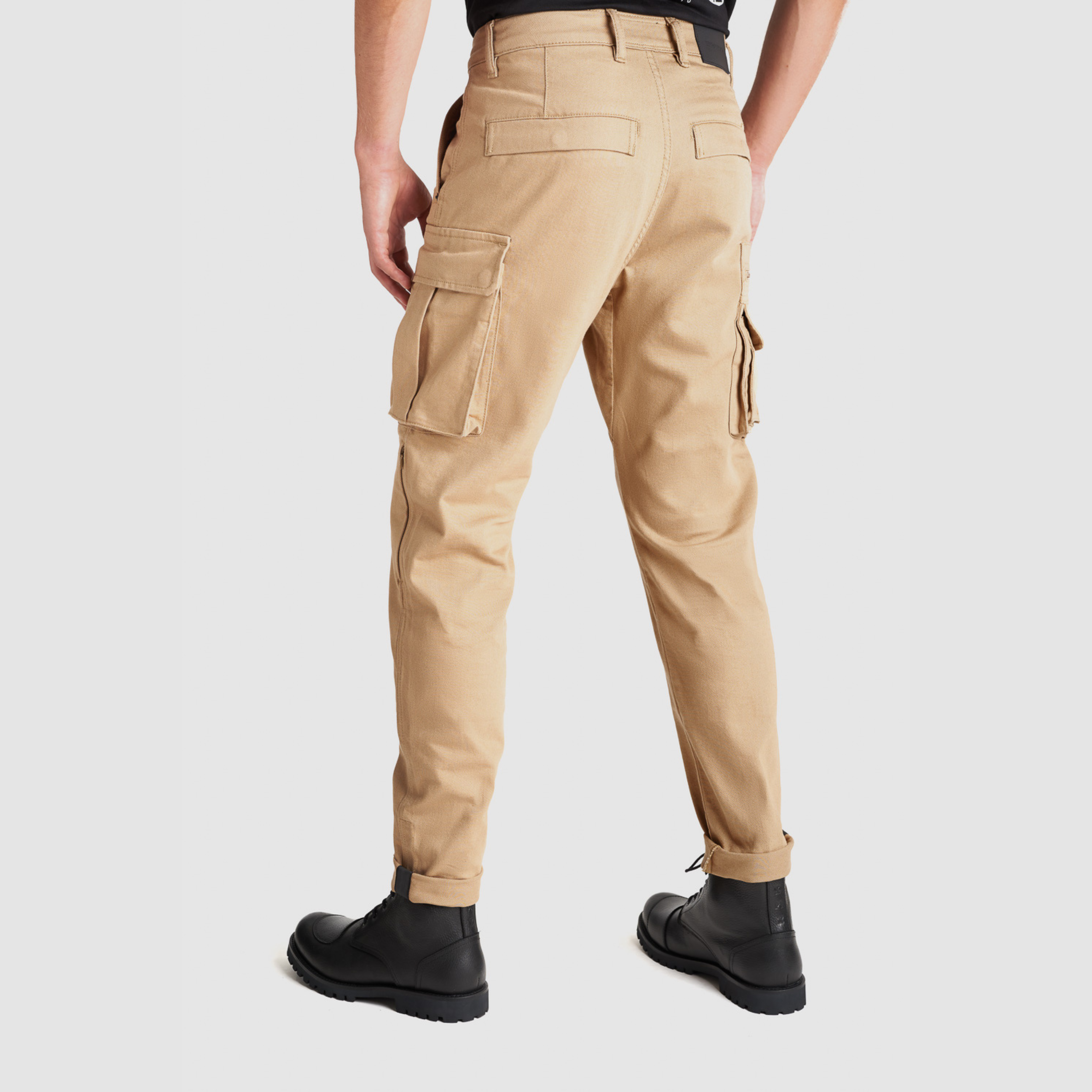 Pando Moto Desert Cargo Jeans, Length 30 - Beige