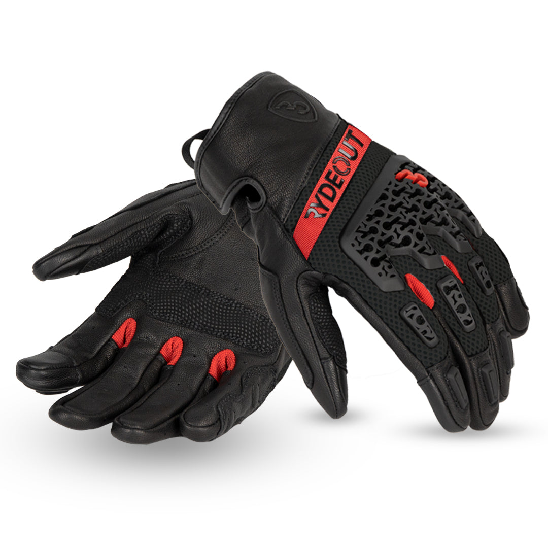 Rydeout Gloves - Drift - Black Red - Motofever