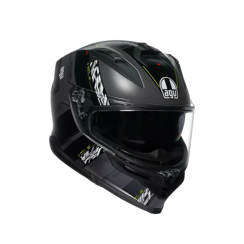 AGV Helmet - K7 - Khyber Matt - Gray Yellow Fluo